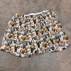 Druthers NYC Dog Man Organic White Brown Cotton Boxers Mens Large